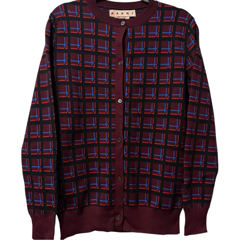 New Marni Geometric Cardigan Sweater IT 42 / US 6 Designer Knit M